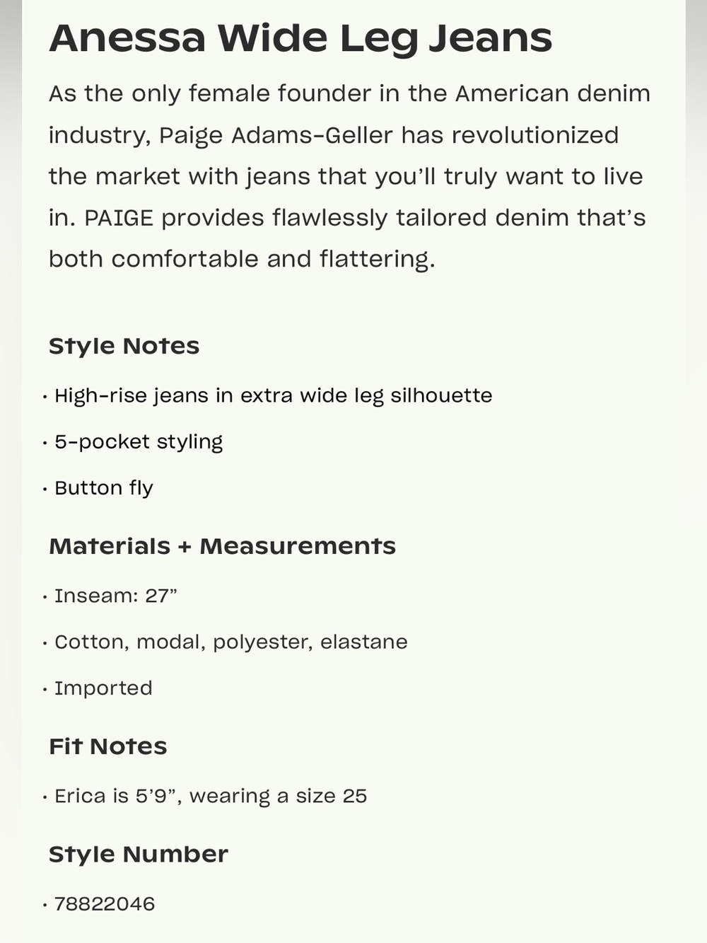 Paige Anessa High Rise Wide Leg Crop Jeans - Picture 5 of 9